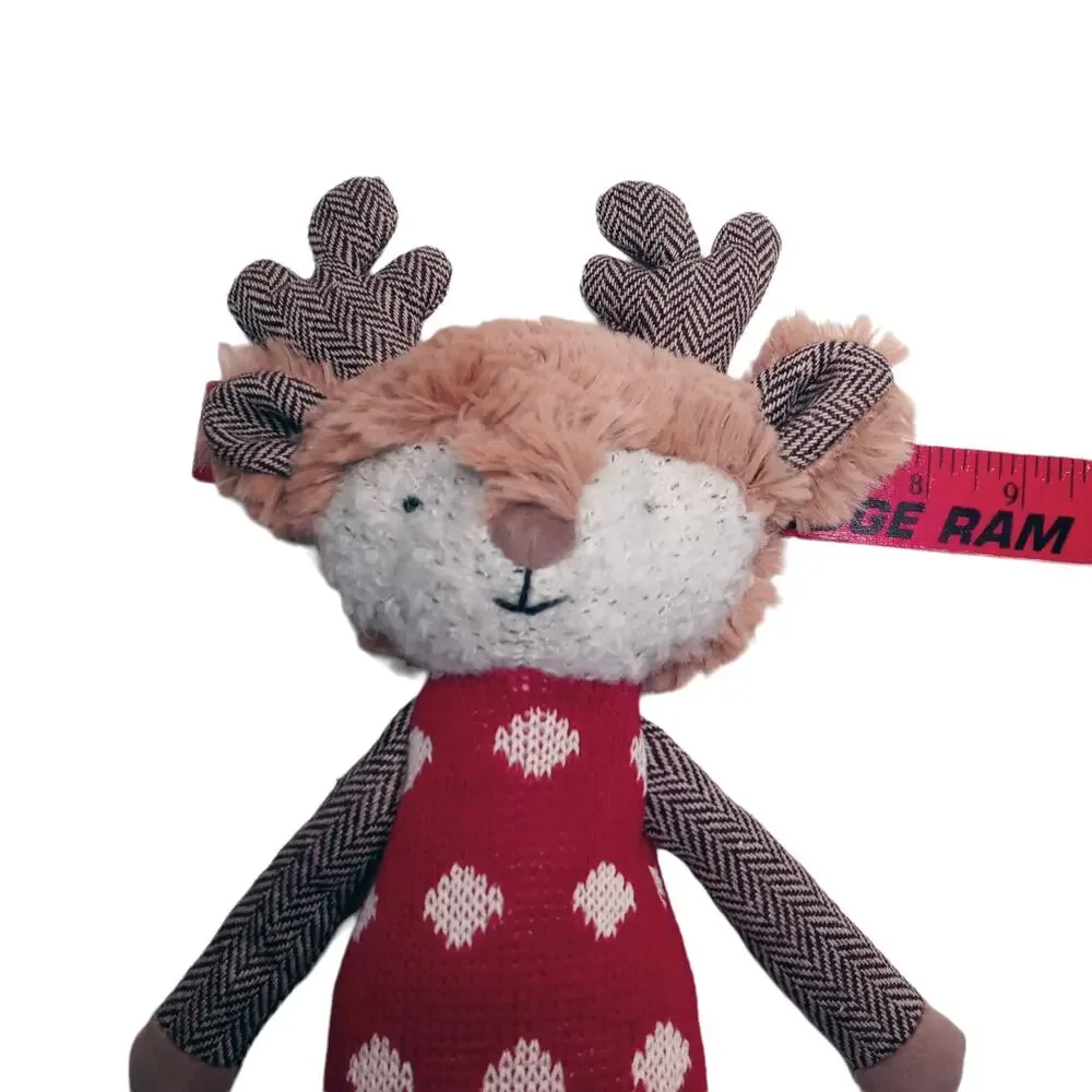 🎄🦌Anthropologie Sock Monkey🐒 Reindeer Moose Plush 15.5